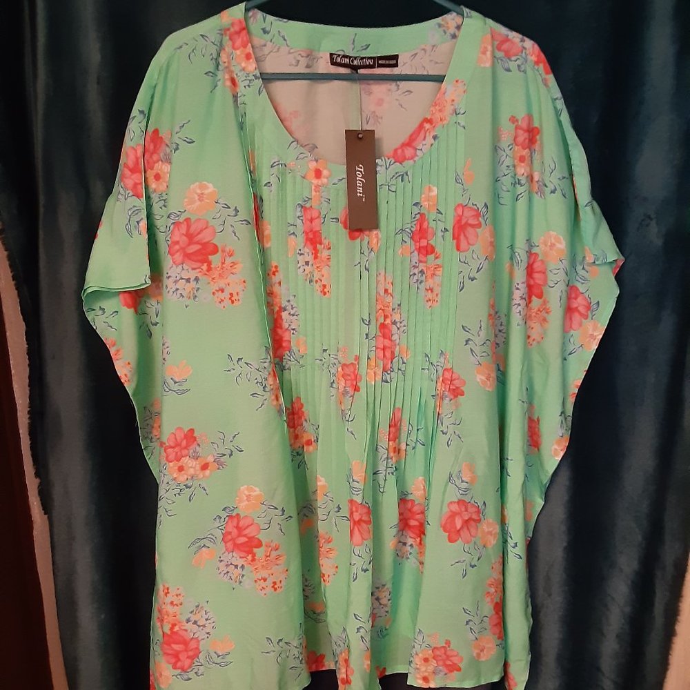 Tolani qvc 2x mint jolie NWT blouse shirt